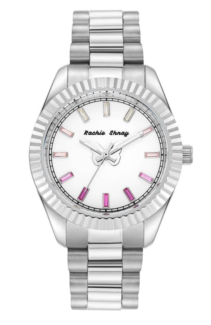 NEW RACHIE SHNAY women's la mariposa ombre watch in silver